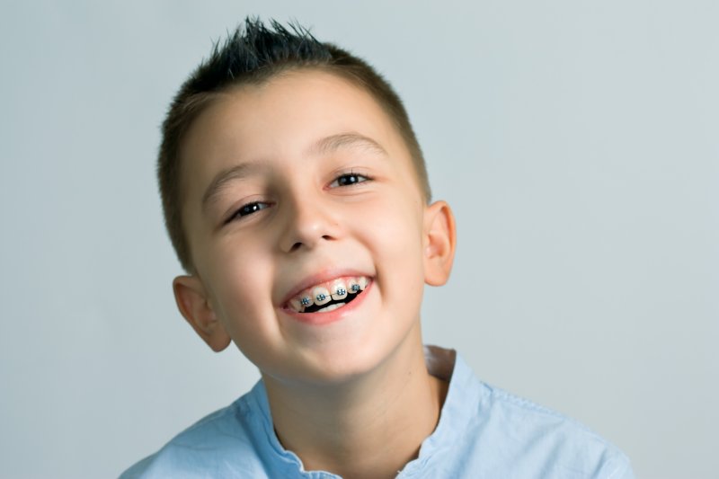 child wearing braces